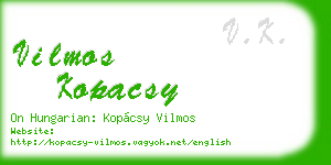 vilmos kopacsy business card